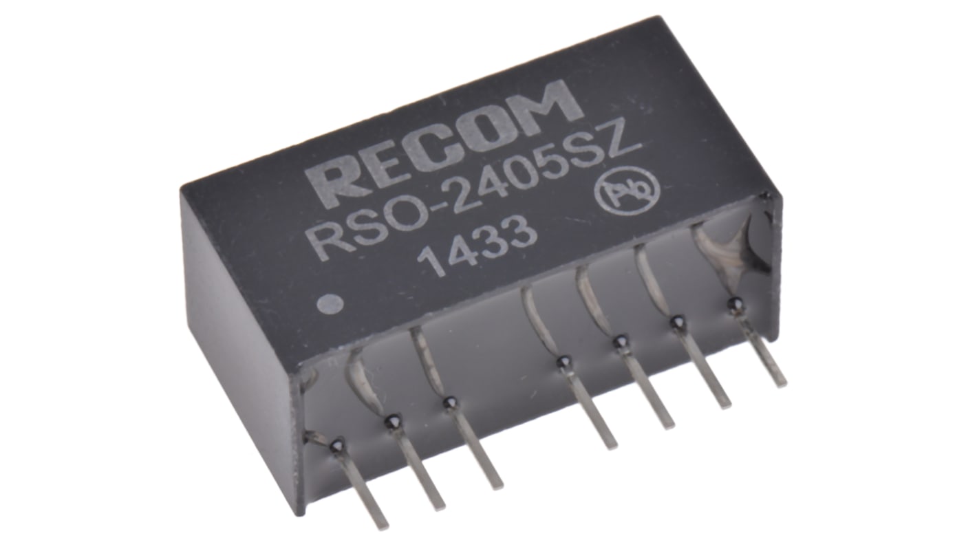 Recom RSO DC/DC-Wandler 1W 24 V dc IN, 5V dc OUT / 200mA Durchsteckmontage 1kV dc isoliert
