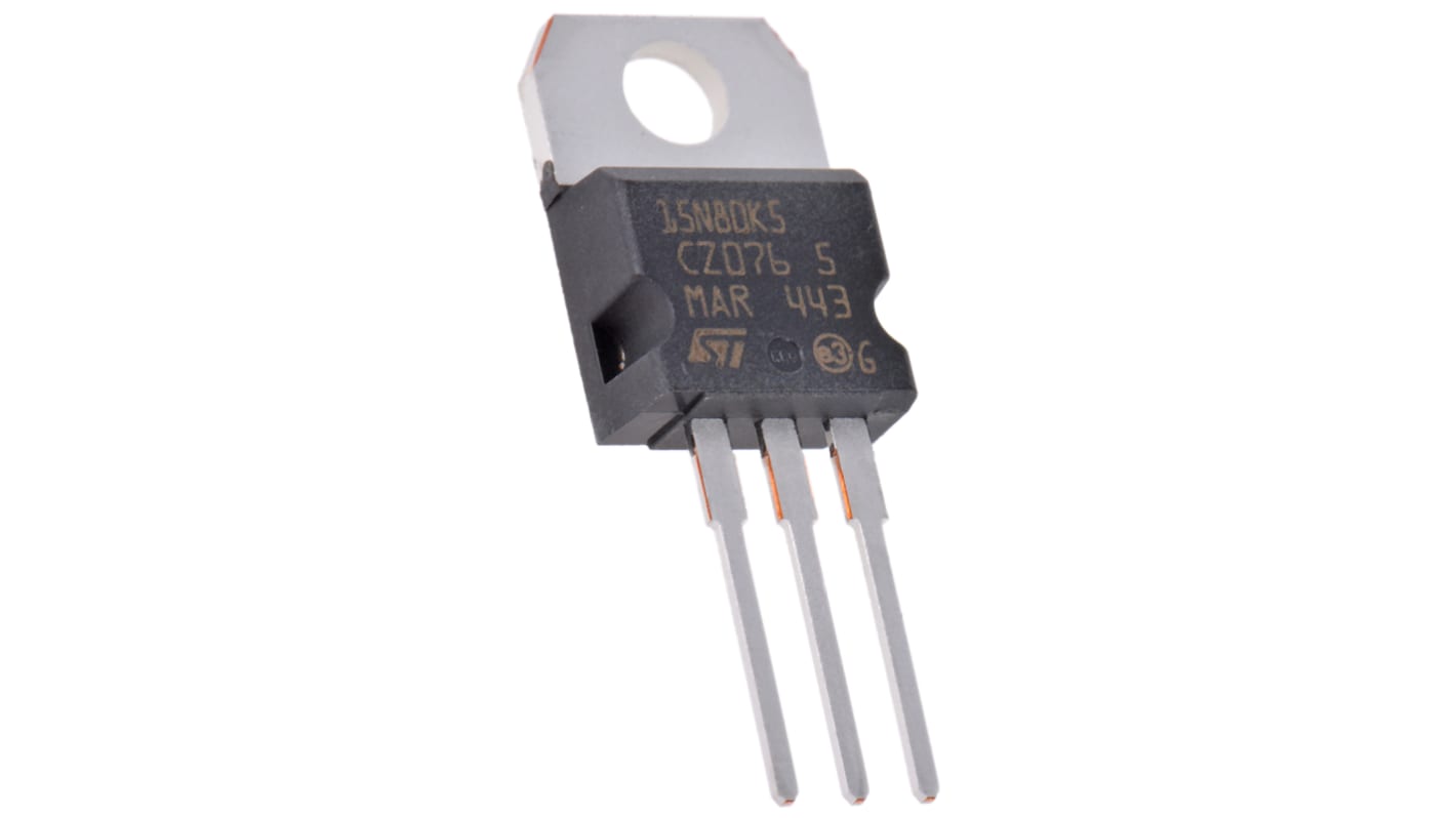 STMicroelectronics MDmesh K5, SuperMESH5 N-Channel MOSFET, 14 A, 800 V, 3-Pin TO-220 STP15N80K5