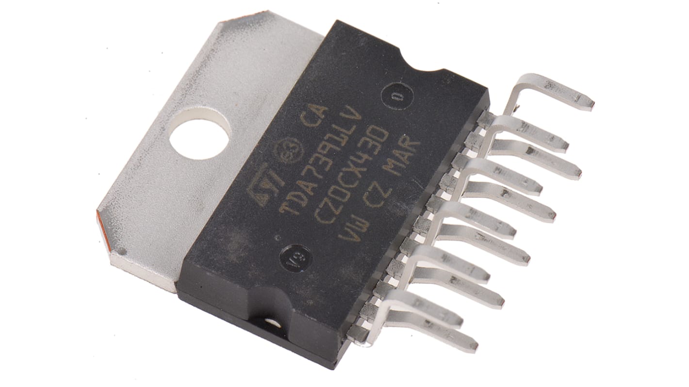 STMicroelectronics 桥接音频放大器, 26W, A-B 级, 11针, 通孔安装, MULTIWATT V, 6 → 18 V单电源, 用于汽车