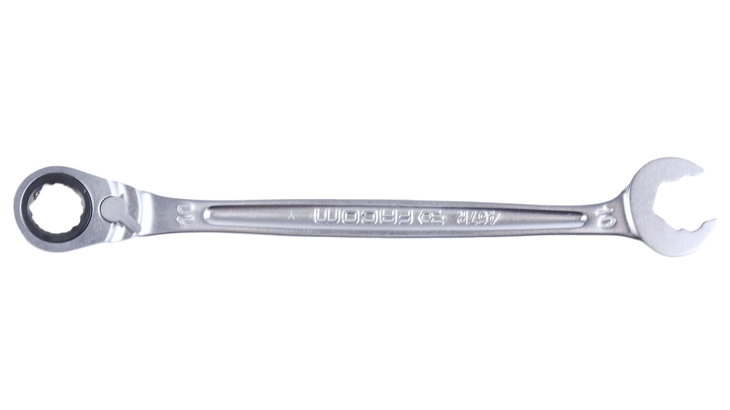 Facom Combination Ratchet Spanner, 10mm, Metric, Double Ended, 158 mm Overall