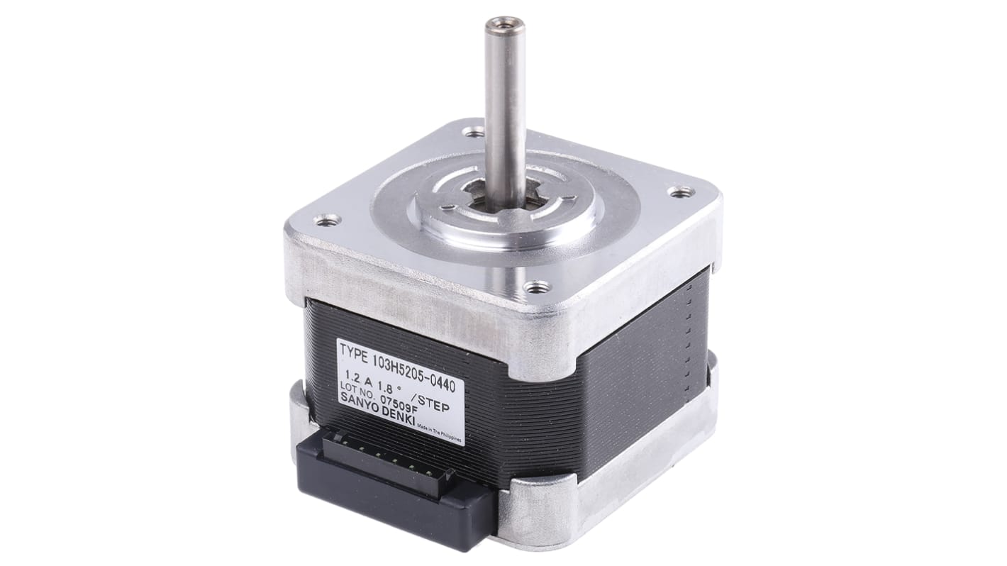 Sanyo Denki 103H5 Series Hybrid, Single Shaft Stepper Motor, 0.20Nm Torque, 24 V, 1.8°, 42 x 42mm Frame, 5mm Shaft