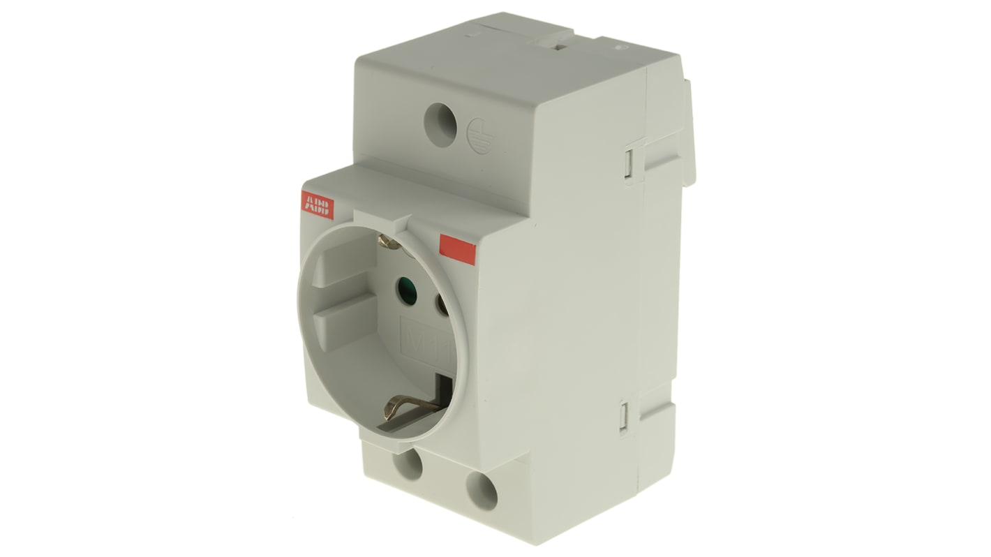 Presa elettrica, ABB 2CSM110000R0701 M1173, 16A, 1 modulo, IP20, IP30, presa Tipo L - italiano, Grigio In interni,