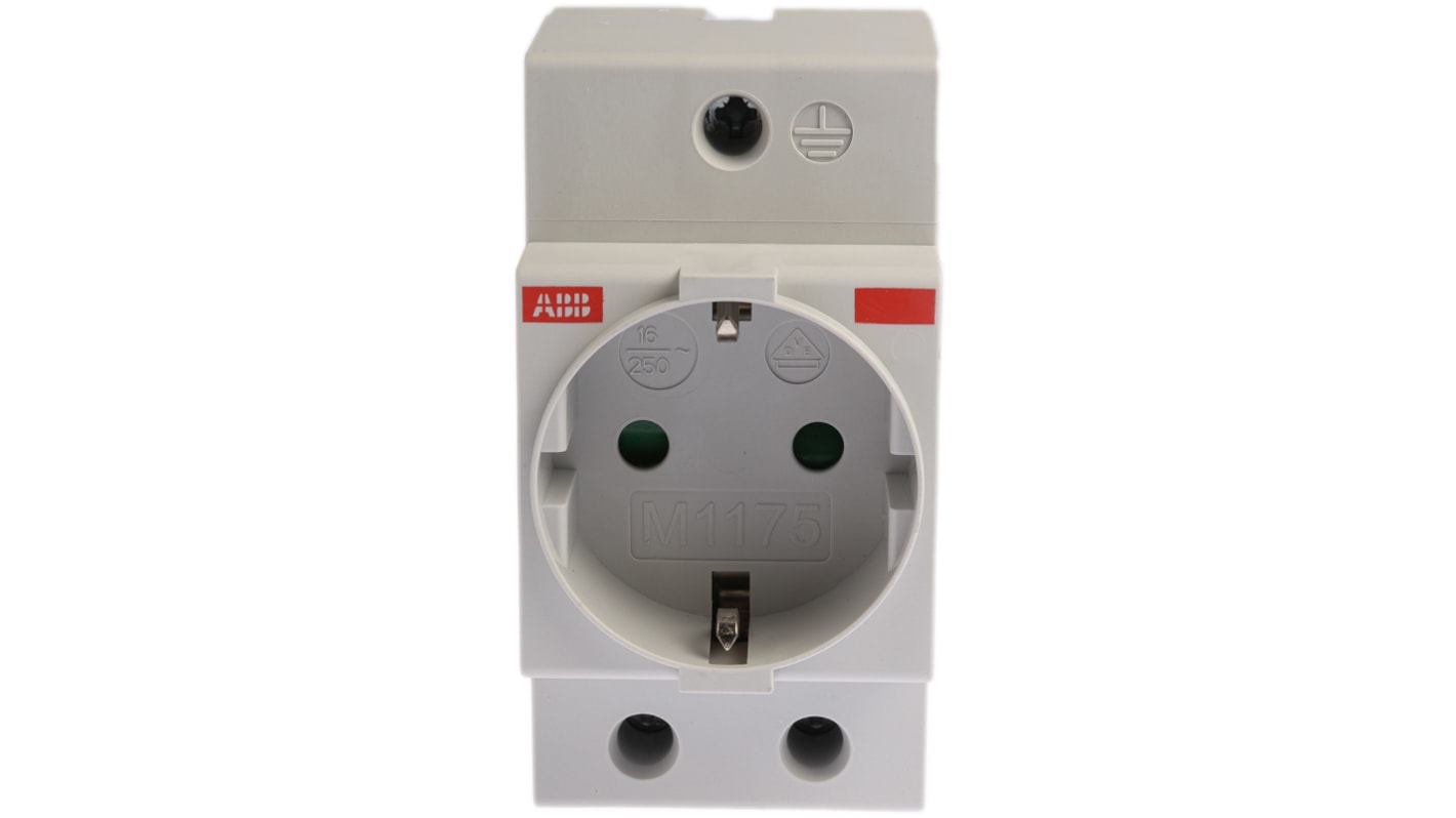 ABB M1175 Grey 1 Gang Plug Socket, 16A, Type F - German Schuko, Indoor Use