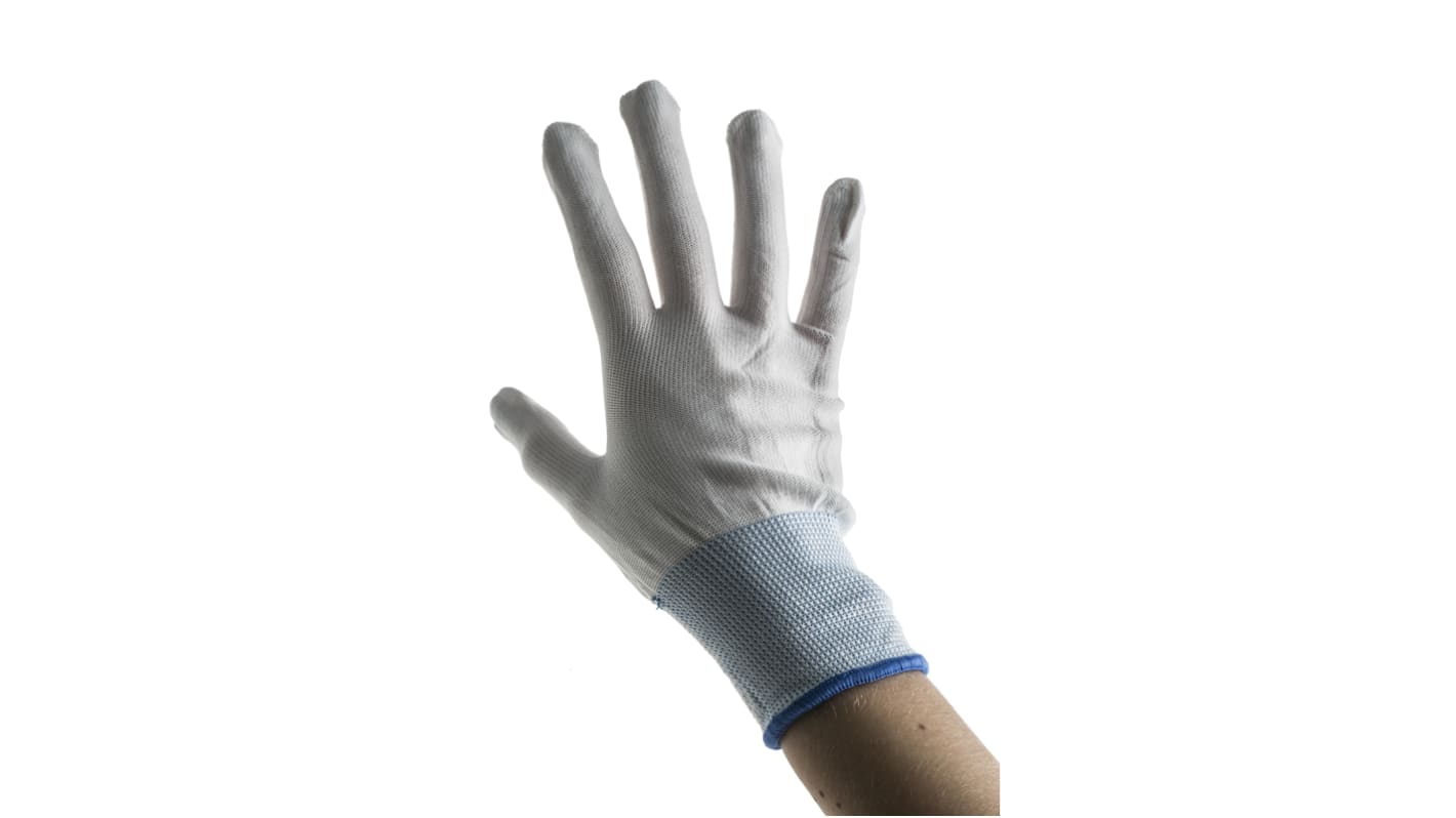 RS PRO White Nylon Glove Liner Anti-Static Gloves, No Coating