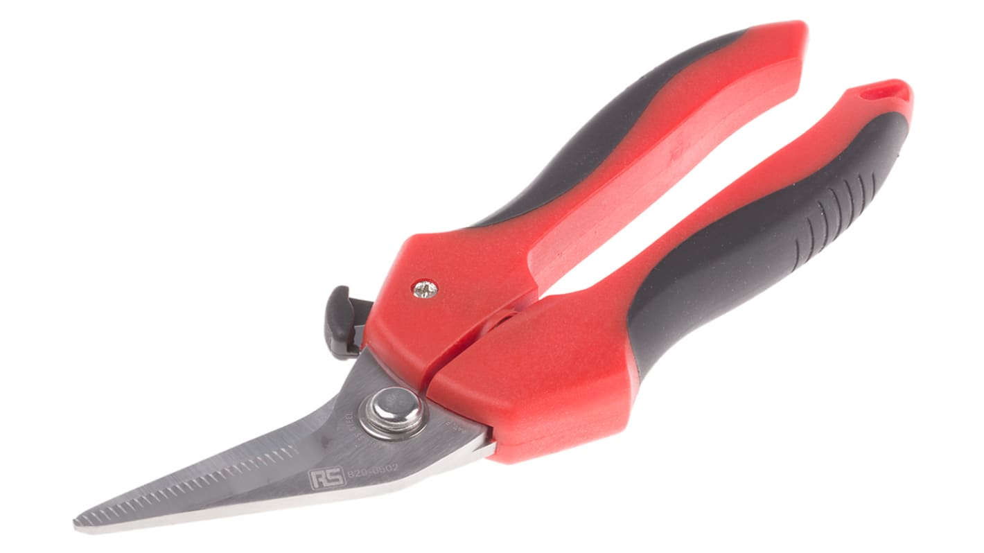 RS PRO 185 mm Angled Tin Snips for Various Materials