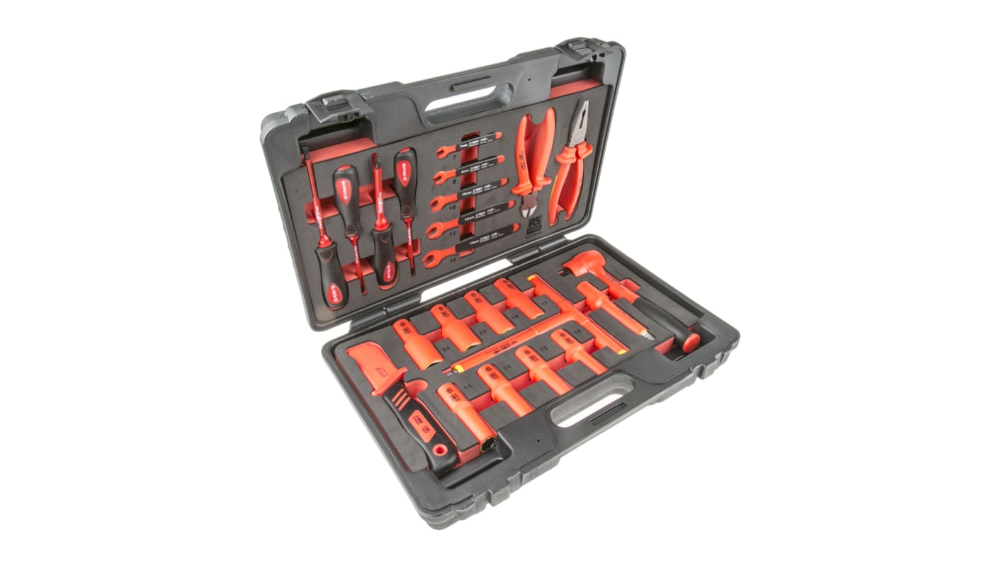 RS PRO 23 Piece Engineers Tool Kit with Case, VDE Approved