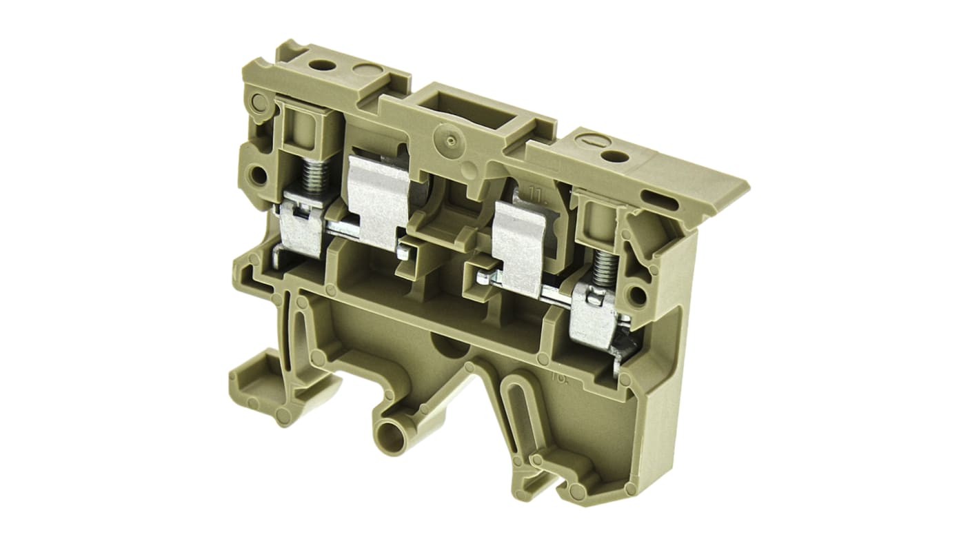 Weidmuller SAK Series Brown Fused DIN Rail Terminal, 4mm², Single-Level, Screw Termination, Fused