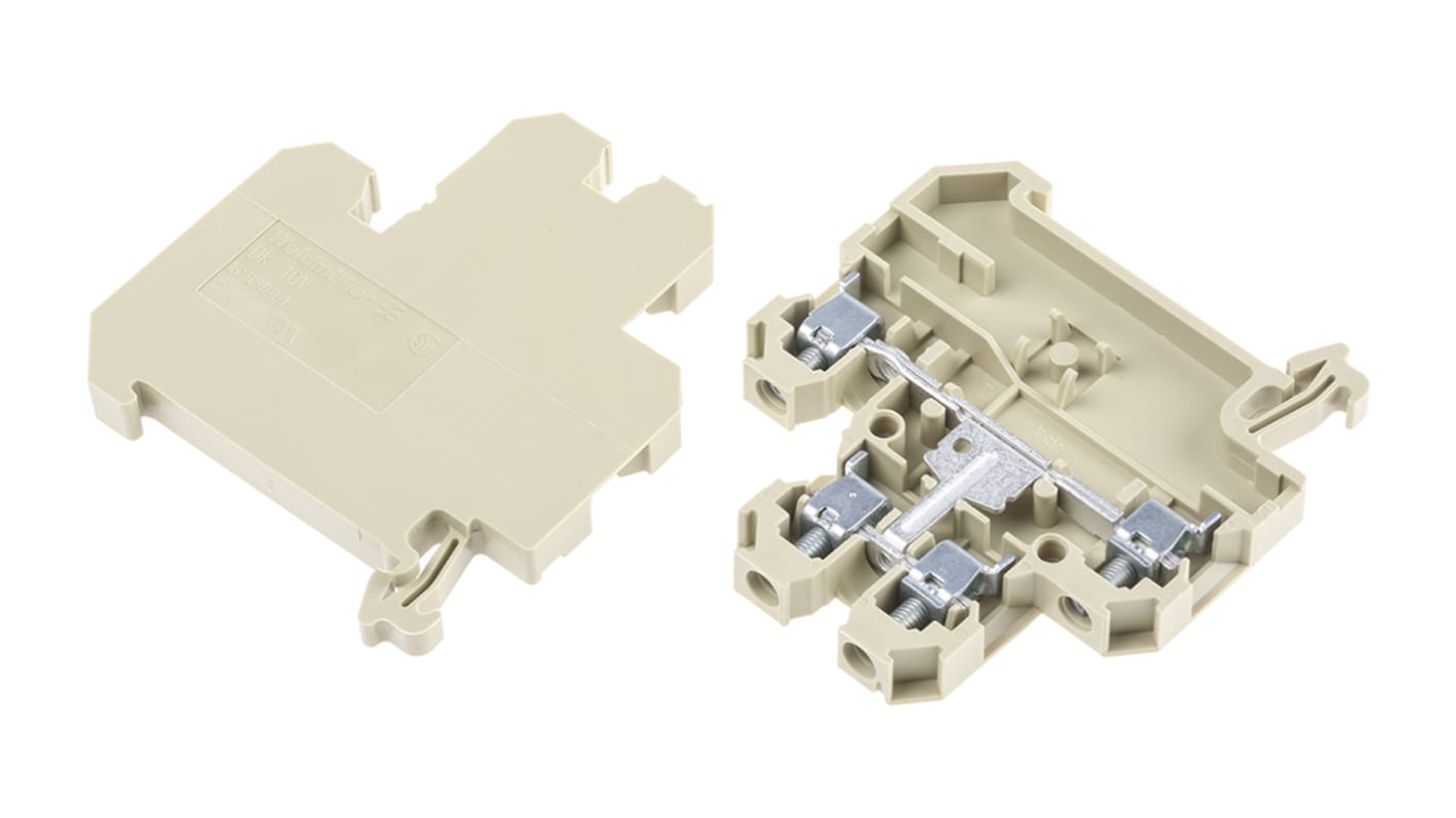 Weidmuller 0363660000 SAK Series Beige, Yellow, 4mm², Double-Level, Screw Termination, ATEX, IECEx