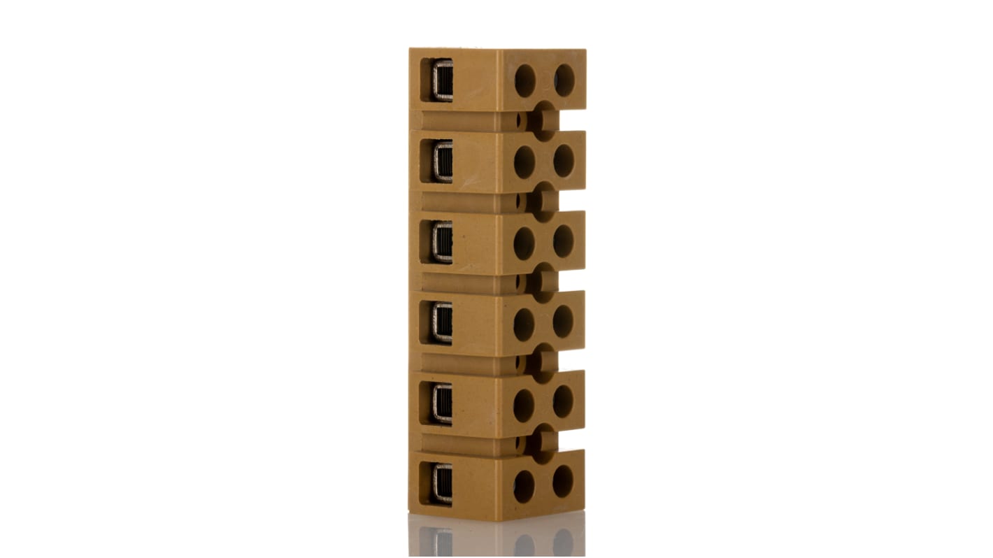 Weidmuller MK 6/6 Series Terminal Strip, 41A, 22 → 10 AWG Wire, Screw Termination