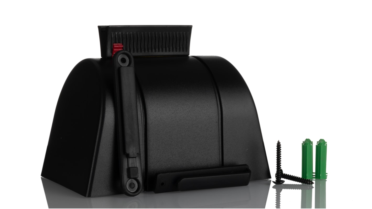 RS PRO Versenkbarer Absperrposten Polyester Schwarz, Gelb Sicherheits-Absperrung L.Band 4.6m
