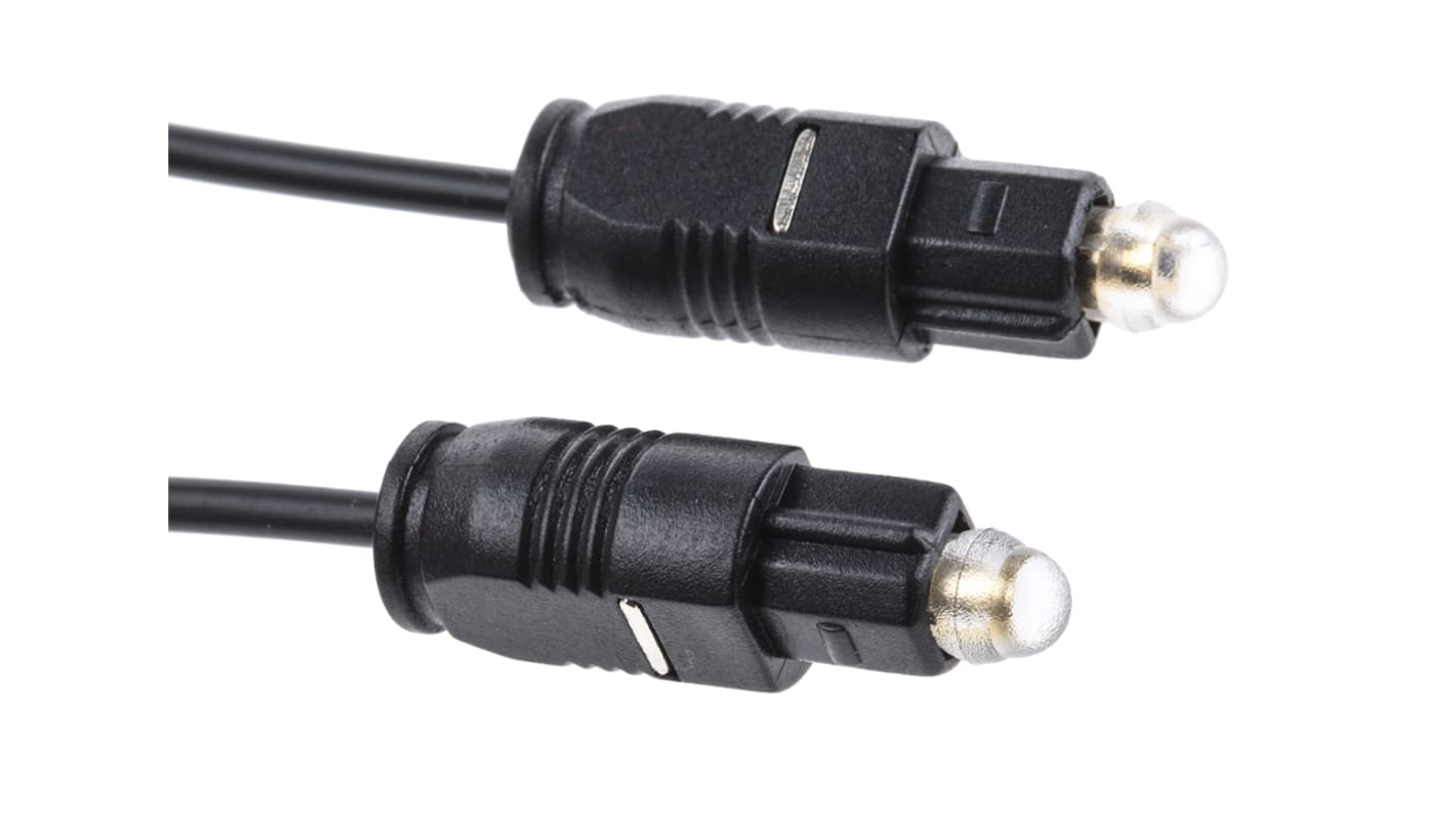 RS PRO Male TOSlink to Male TOSlink Optical Audio Cable, 1.5m