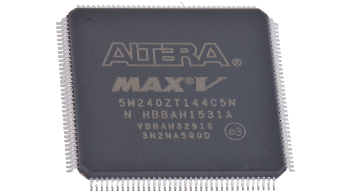 Altera 5M240ZT144C5N, CPLD MAX V Flash 192 Cells, 114 I/O, 240 Labs, 17.7ns, ISP, 144-Pin TQFP