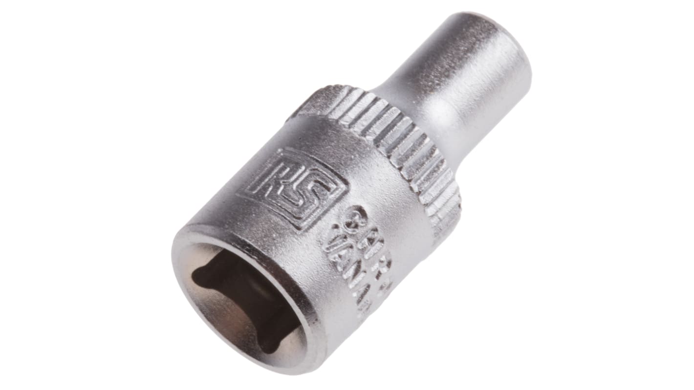 RS PRO 1/4 in Drive 4mm Standard Socket, 6 point