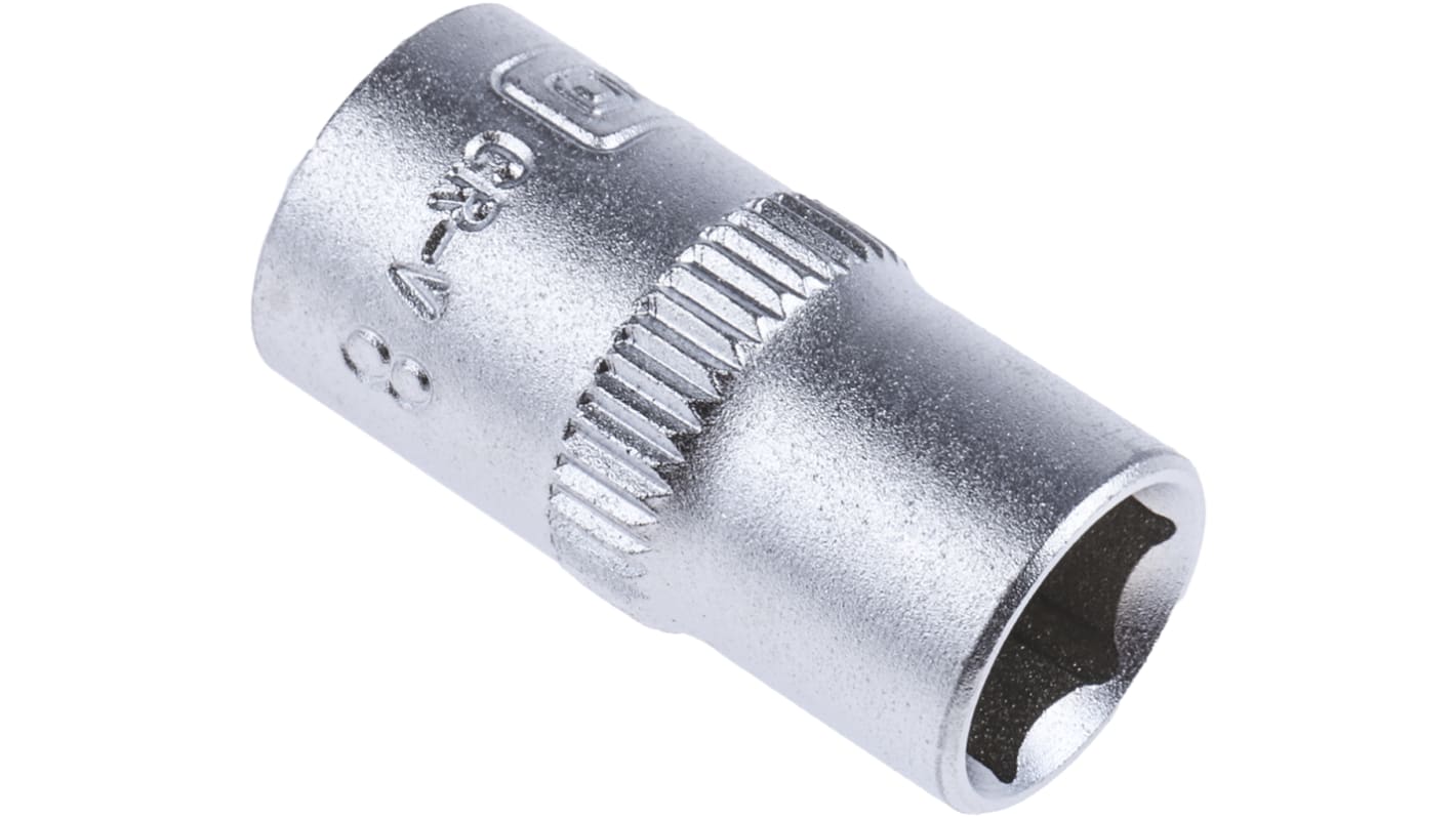 RS PRO 1/4 in Drive 8mm Standard Socket, 6 point