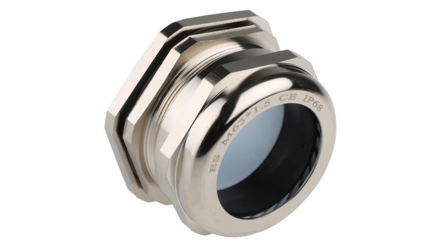 RS PRO Kabelverschraubung, M63 Messing vernickelt 37mm/ 44mm, IP68