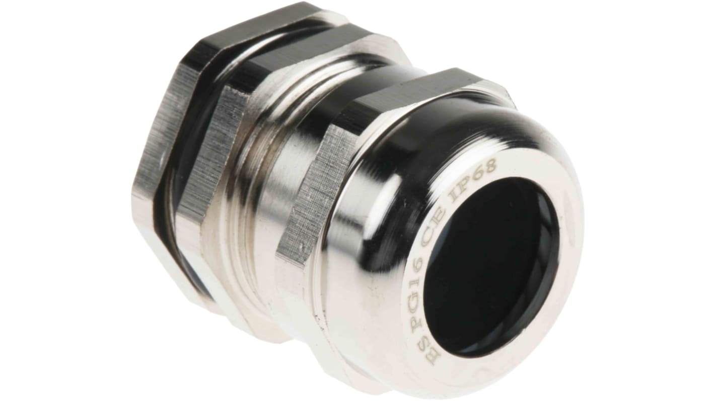 RS PRO Kabelverschraubung, PG16 Messing vernickelt 8mm/ 14mm, IP68
