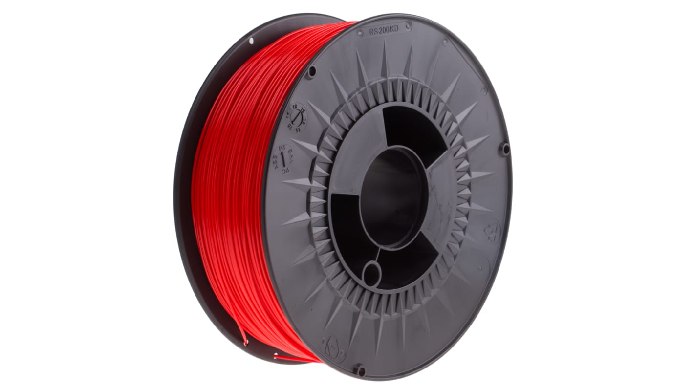 RS PRO PLA 3D-Drucker Filament zur Verwendung mit Gängige Desktop-3D-Drucker, Rot, 1.75mm, FDM, 1kg