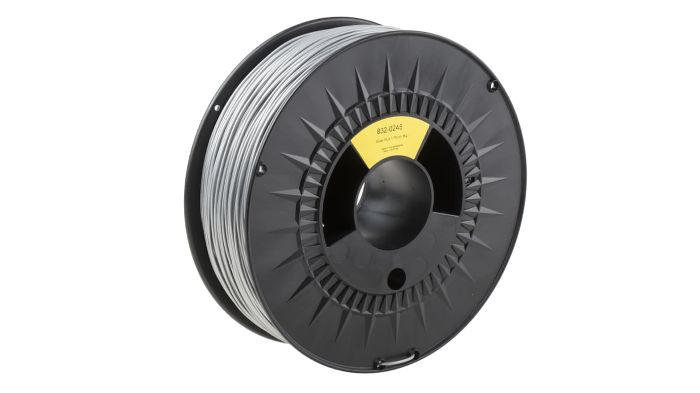 RS PRO PLA 3D-Drucker Filament zur Verwendung mit Gängige Desktop-3D-Drucker, Silber, 1.75mm, FDM, 1kg