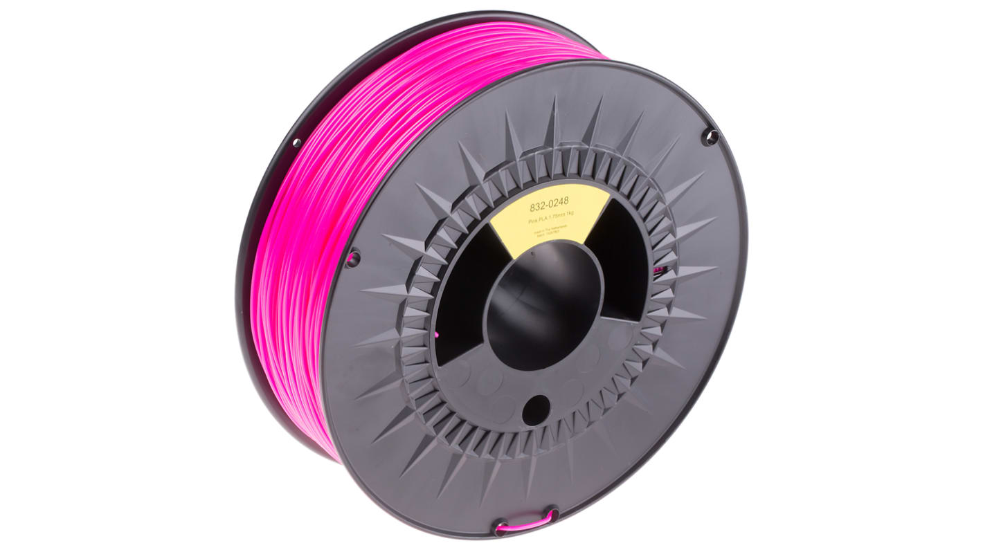 RS PRO 1.75mm Pink PLA 3D Printer Filament, 1kg