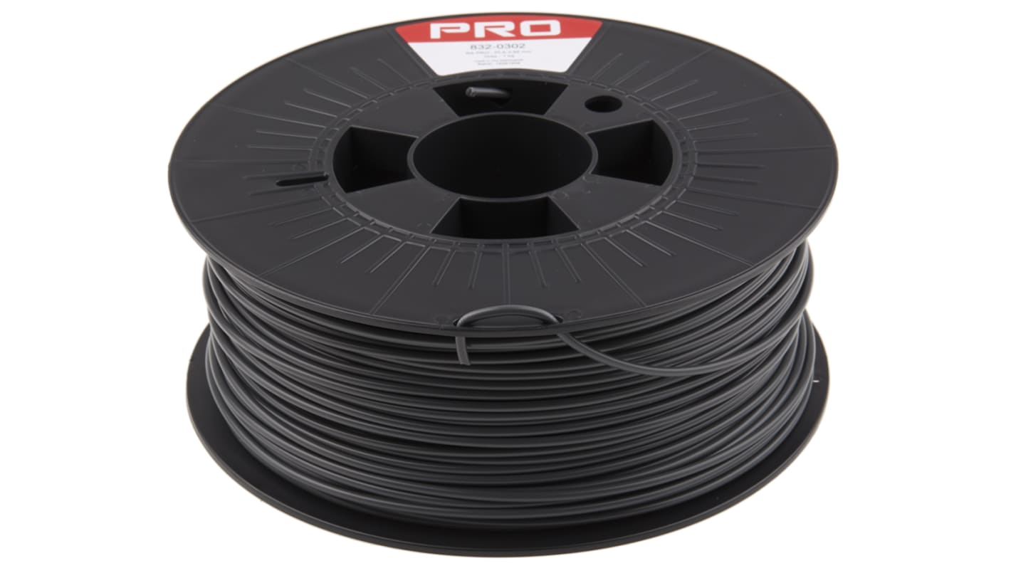 RS PRO 2.85mm Grey PLA 3D Printer Filament, 1kg