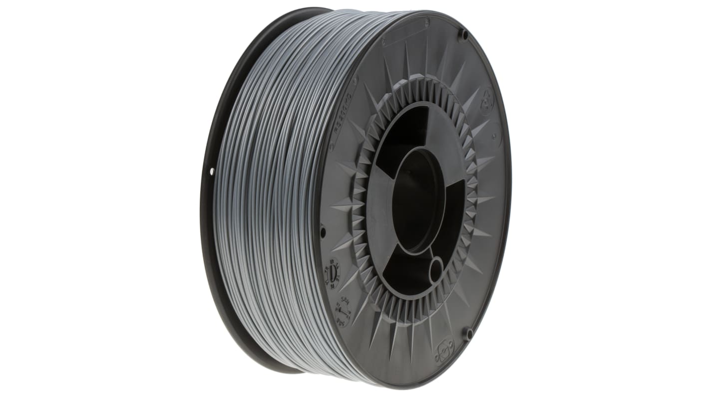 RS PRO 1.75mm Silver ABS 3D Printer Filament, 1kg