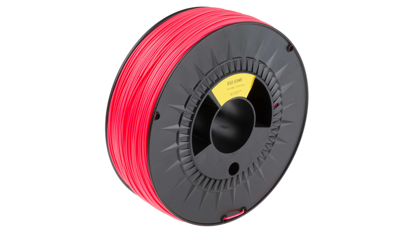 RS PRO 1.75mm Pink ABS 3D Printer Filament, 1kg