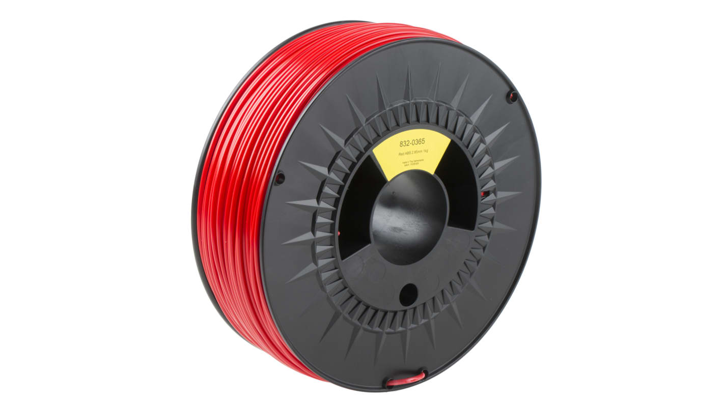 RS PRO 2.85mm Red ABS 3D Printer Filament, 1kg