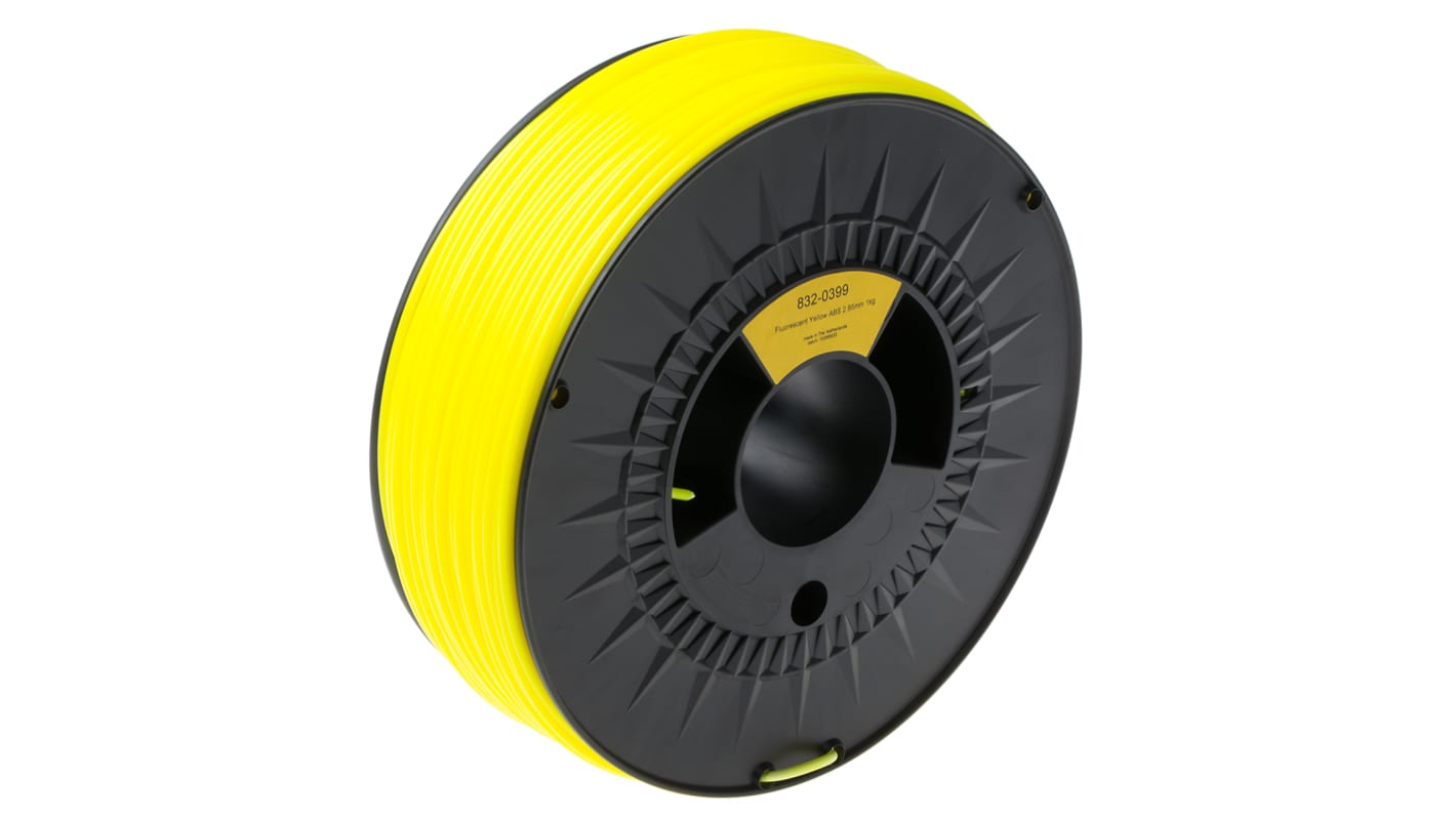 RS PRO ABS 3D-Drucker Filament zur Verwendung mit Gängige Desktop-3D-Drucker, Fluoreszierendes Gelb, 2.85mm, FDM, 1kg