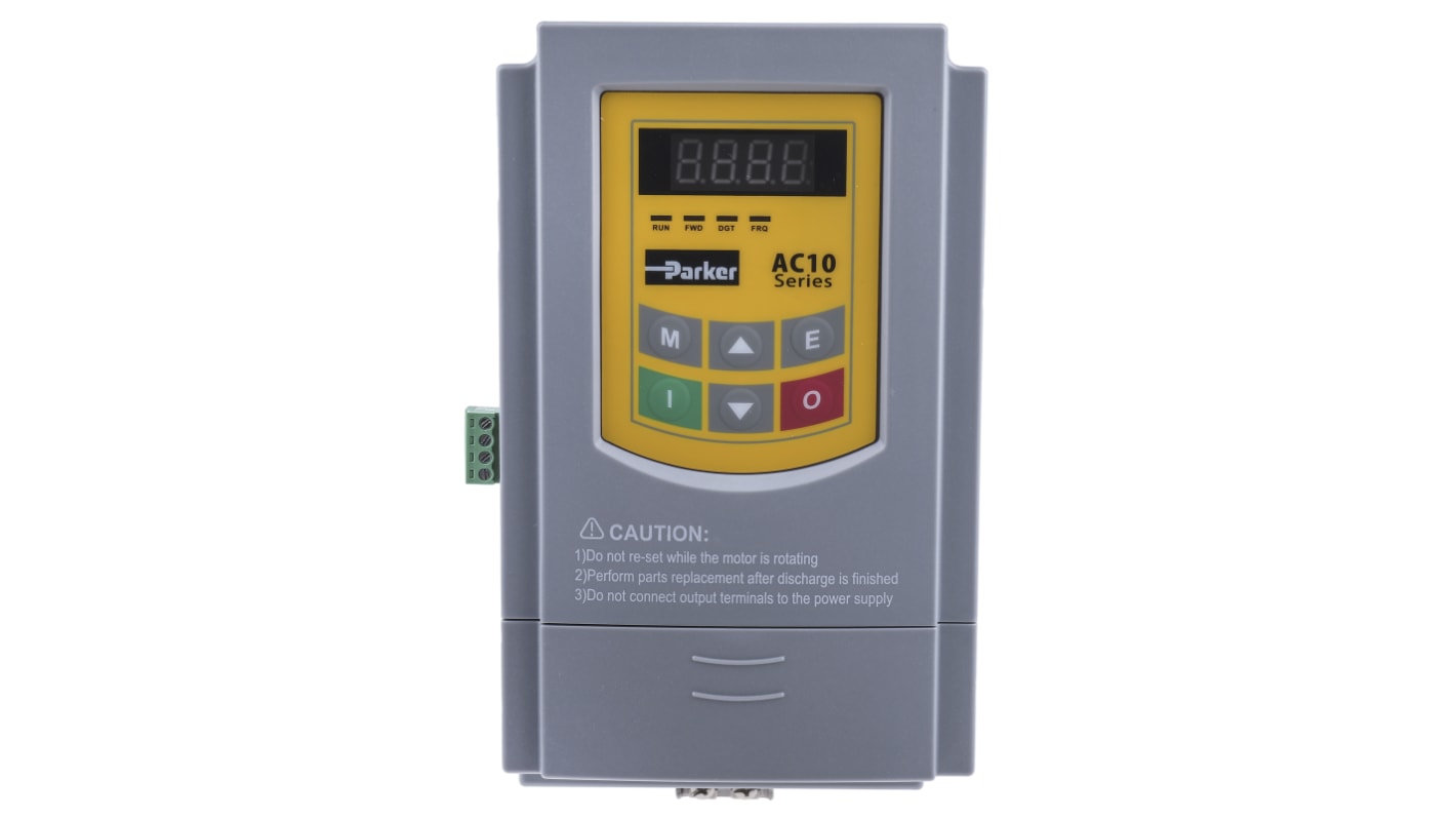 Parker 2.2 kW三相变频器, 400 V 交流, 9.6 A, 0.5 → 590Hz, 用于交流电动机, AC10系列