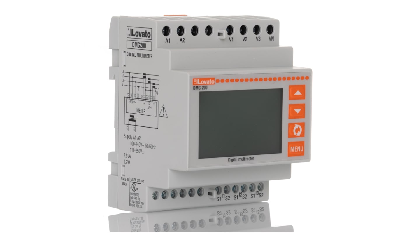 Medidor de energía Lovato serie DMG200, display LCD, precisión ±1 %, 1, 2, 3 fases