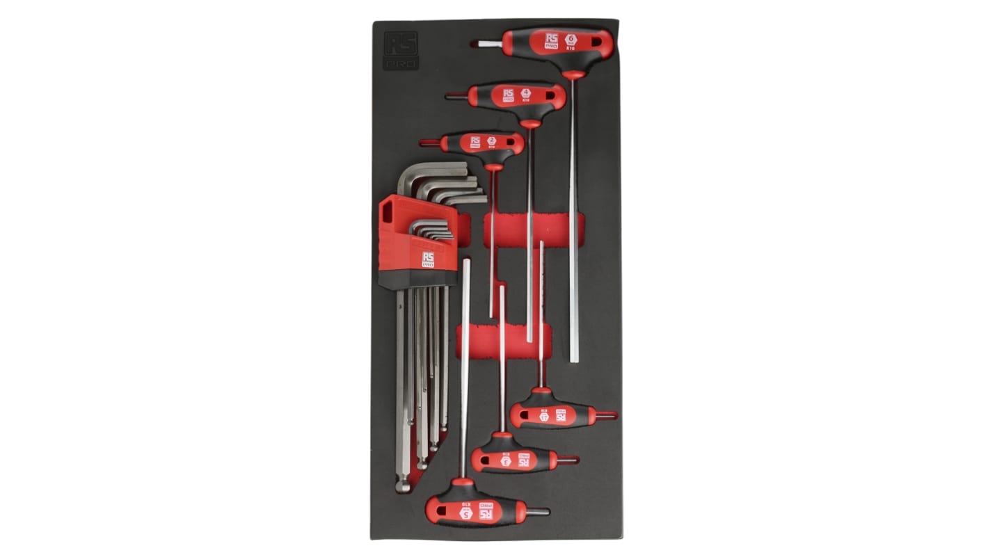 Set chiavi esagonali L, T RS PRO, 15 pezzi, Metrico, 1.5 → 10, 2 → 6mm, con braccio Lungo