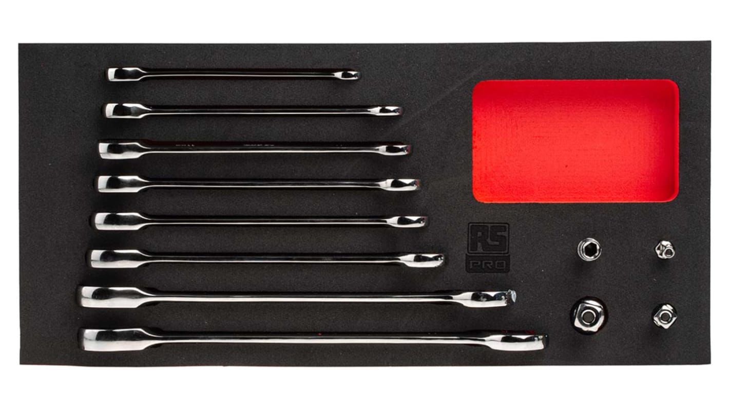 Set di chiavi a cricchetto RS PRO, 12 pezzi, Acciaio