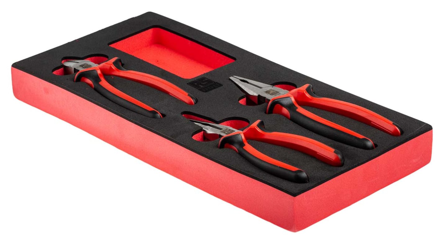 RS PRO 3-Piece Plier Set, 250 mm Overall