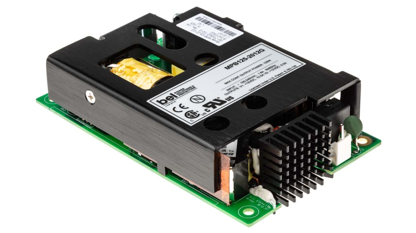 BEL POWER SOLUTIONS INC 125W开关电源, 12V 直流, 10.5 A, 500mA, 2路输出, 底盘安装