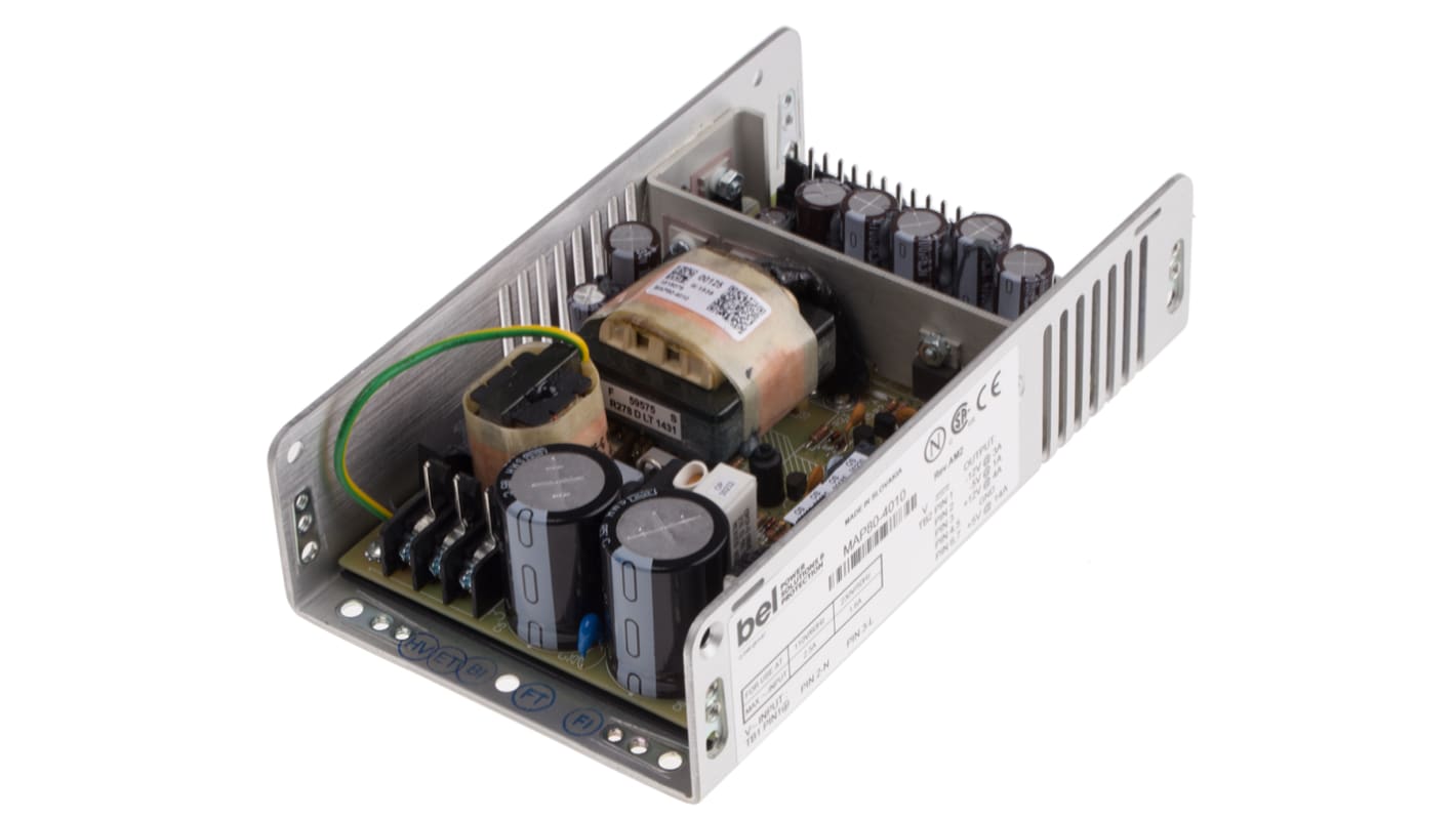 BEL POWER SOLUTIONS INC Embedded Switch Mode Power Supply SMPS, MAP80-4010, ±5/±12V dc, 1 A, 3 A, 4 A, 14 A, 80W, Quad