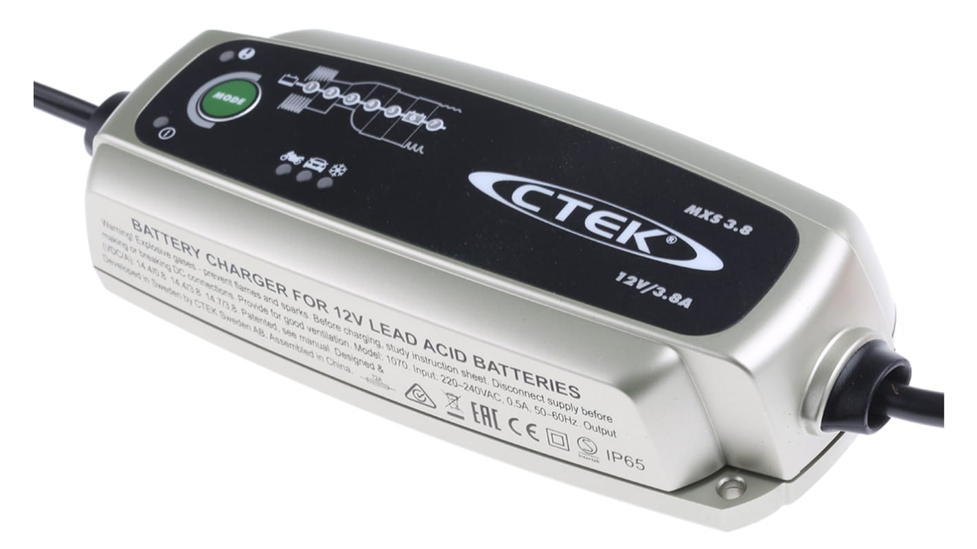 Caricabatterie CTEK, per 12 V  per batterie al piombo, spina EU, ricarica 1 unità