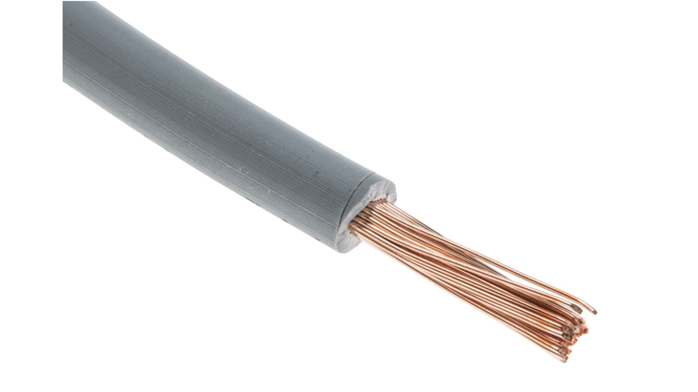 RS PRO Grey 2.5mm² Hook Up Wire, 13 AWG, 45/0.25 mm, 100m, Polyolefin Cross-linked EI5, Type EI 5 to EN 50363-5