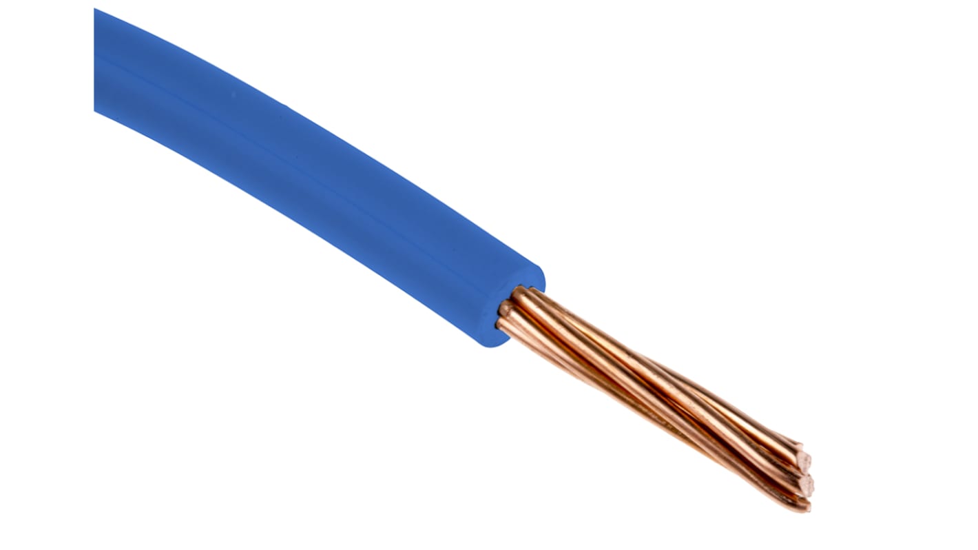 RS PRO Blue 2.5mm² Hook Up Wire, 14 AWG, 7/0.67 mm, 100m, PVC Insulation