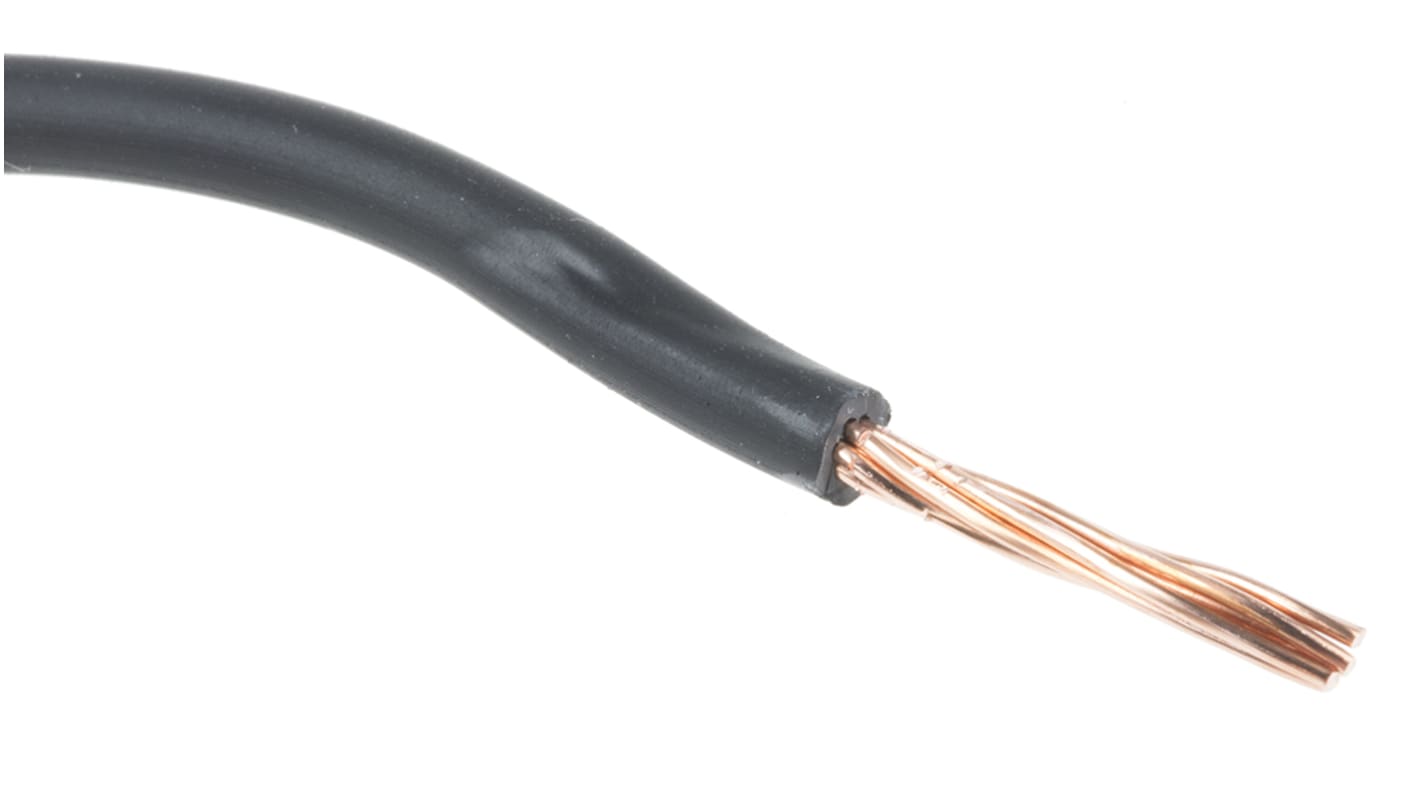 RS PRO Black 1.5mm² Hook Up Wire, 16 AWG, 7/0.53 mm, 100m, Polyolefin Cross-linked EI5, Type EI 5 to EN 50363-5