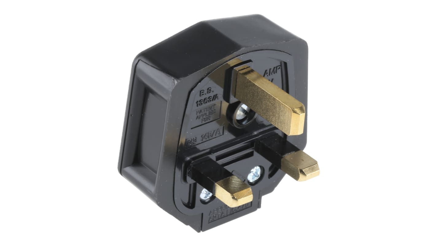 MK Electric 13A电源插头, 250 V 交流, 电缆安装, G 型 - 英式 BS1363, 黑色