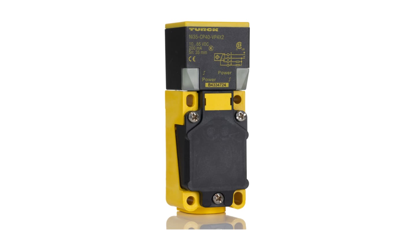 Turck NI35 Series Inductive Block-Style Proximity Sensor, 35 mm Detection, PNP Output, 10 → 65 V dc, IP67