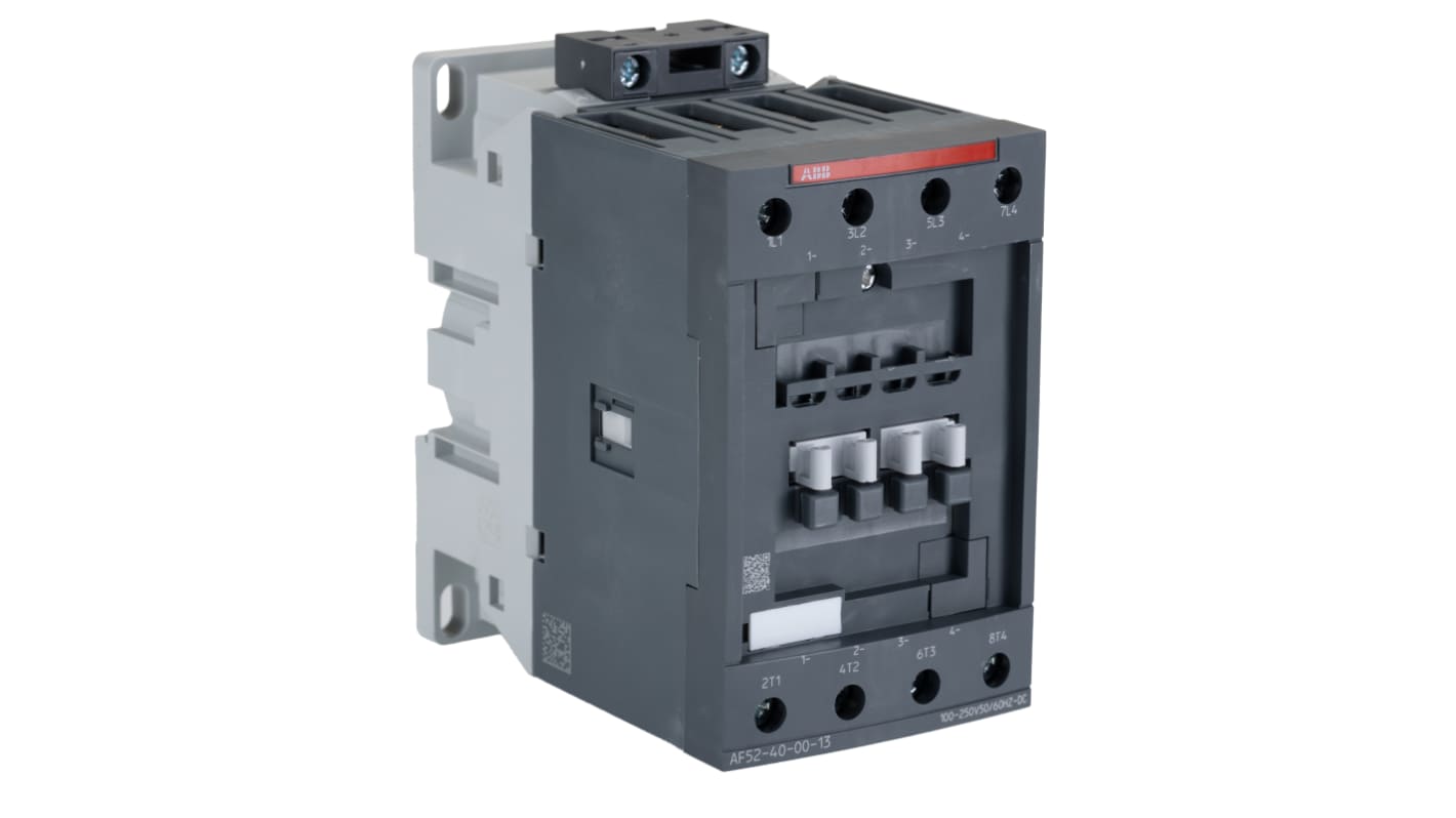 Contactor ABB AF52-40-00-13 AF de 4 polos, 4 NA, 100 A, bobina 230 V ac, 22 kW