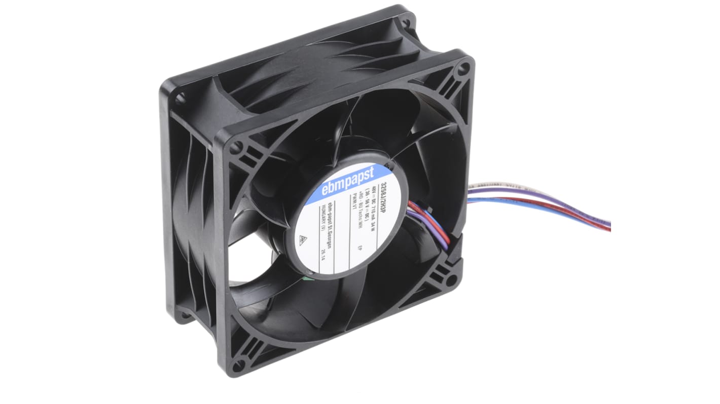 ebm-papst 3250 J - S-Panther Series Axial Fan, 48 V dc, DC Operation, 270m³/h, 33.6W, 92 x 92 x 38mm