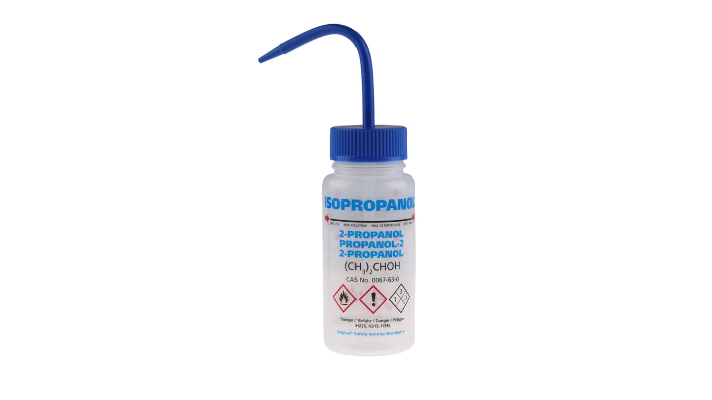 RS PRO 250ml LDPE Wide Neck Wash Bottle