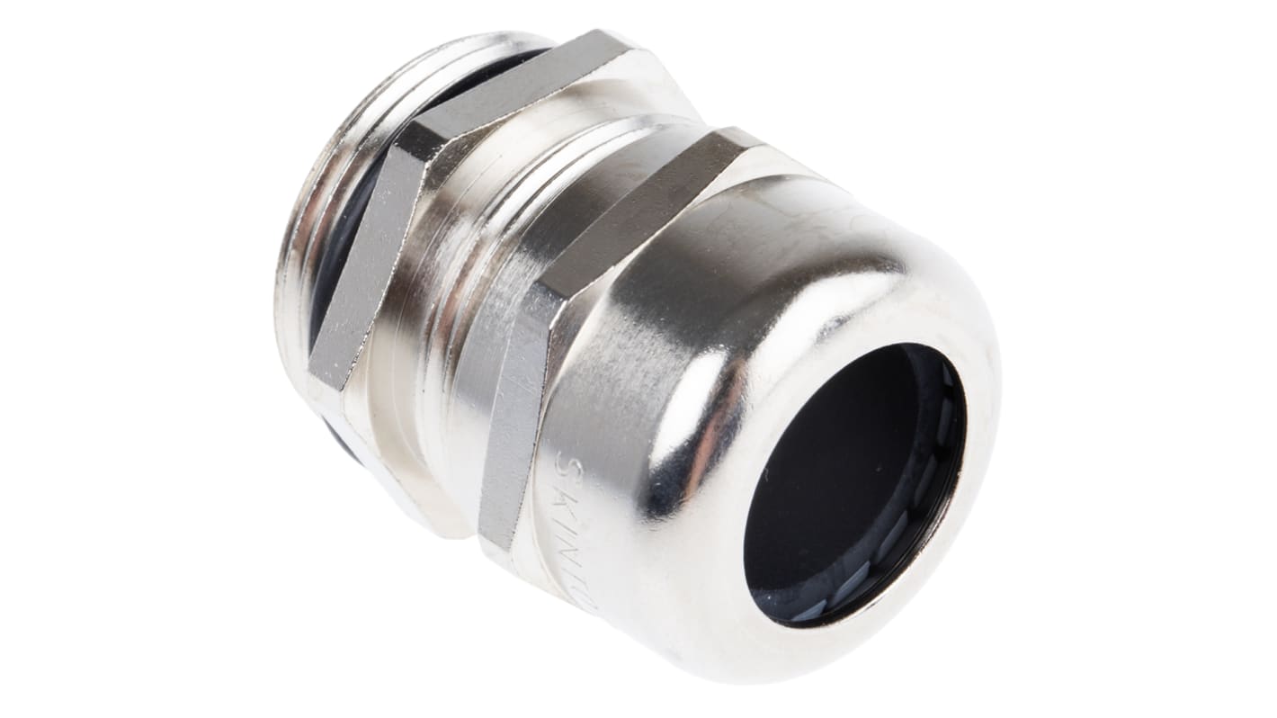 Lapp SKINTOP Series Metallic Nickel Plated Brass Cable Gland, PG21 Thread, 11mm Min, 18mm Max, IP68