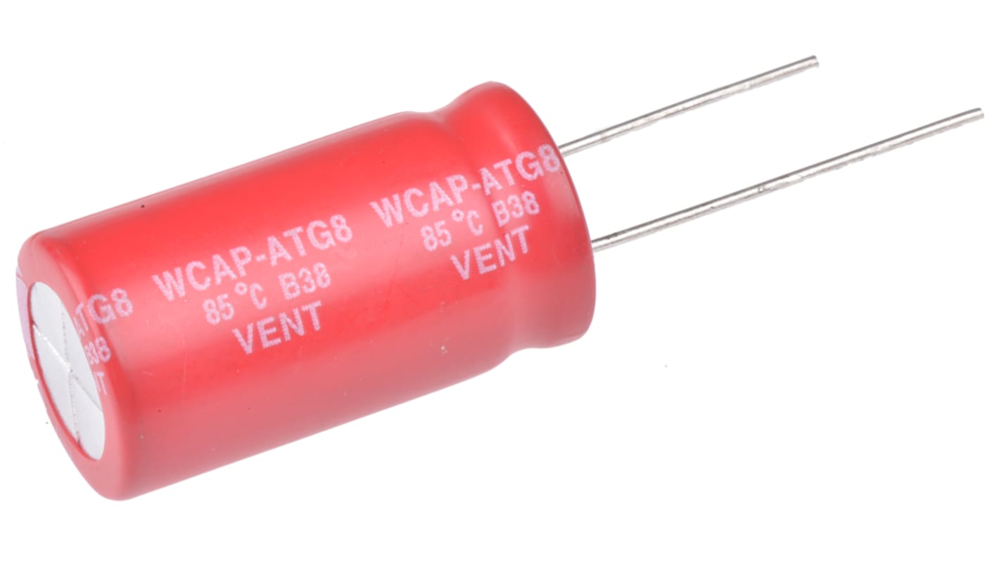 Wurth Elektronik WCAP-ATG8, THT Aluminium-Elektrolyt Kondensator 4700μF ±20% / 25V dc, Ø 16mm x 31.5mm, +85°C