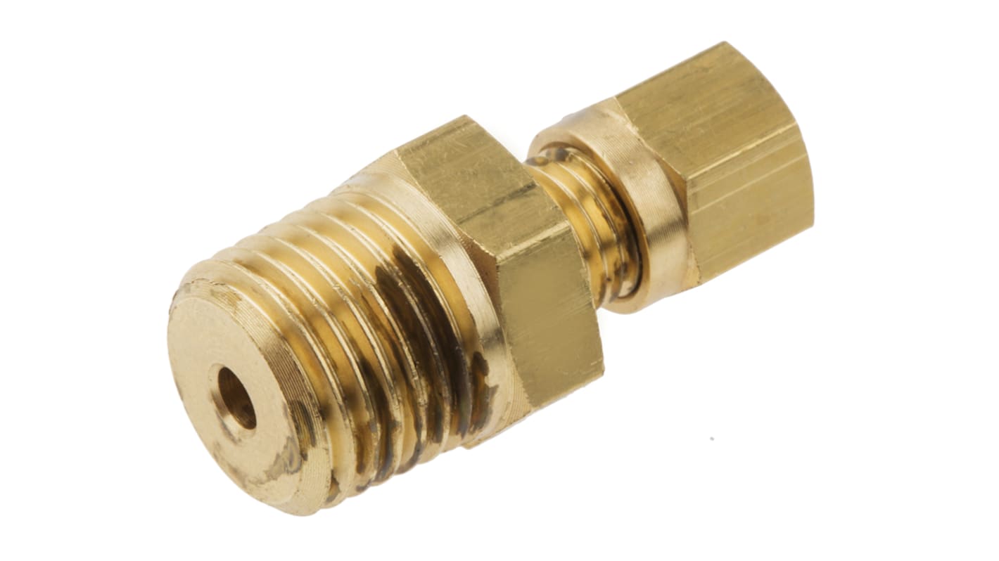 RS PRO, 1/4 BSPT Compression Fitting for Use with Thermocouple or PRT Probe, 3mm Probe, RoHS Compliant Standard