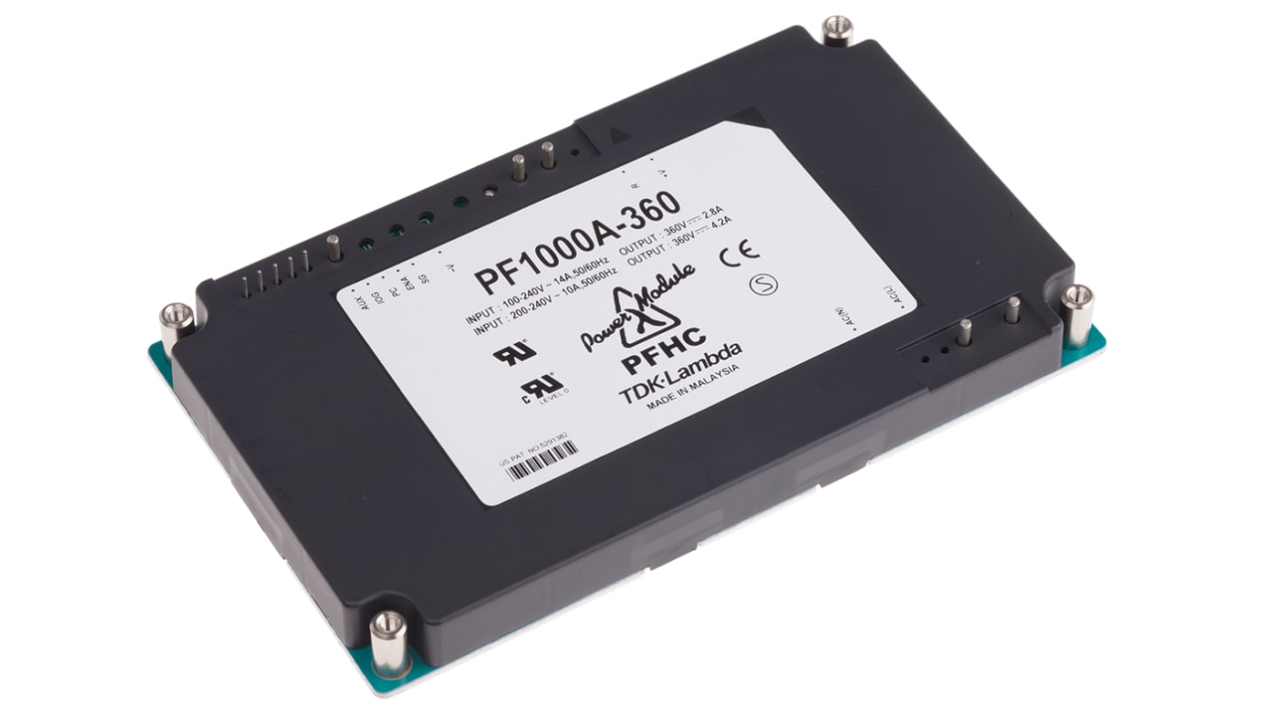 TDK-Lambda Switching Power Supply, PF-1000A-360, 360V dc, 4.2A, 1.5kW, 1 Output, 85 → 265V ac Input Voltage