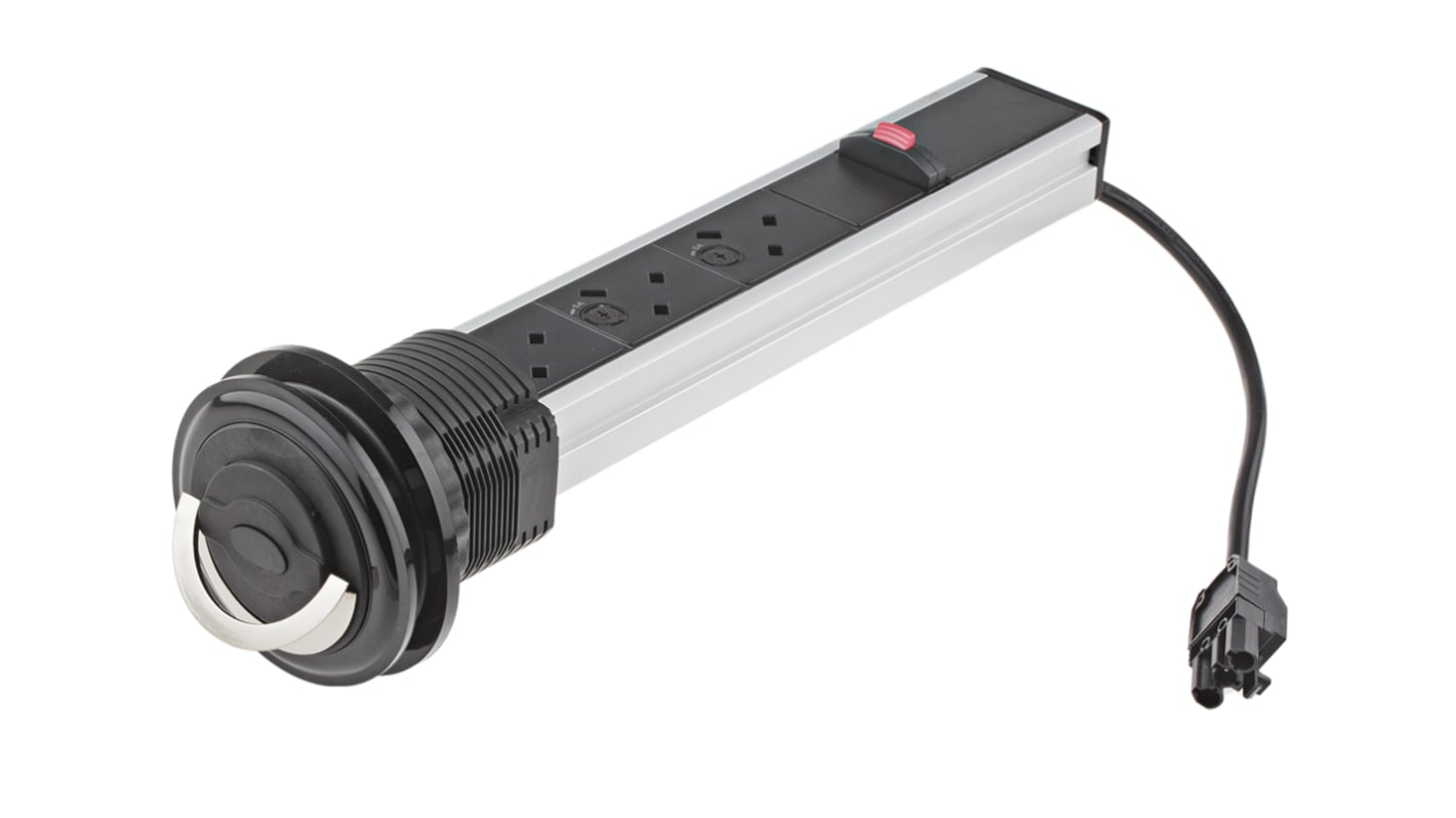 RS PRO 0.3m 4 Socket Type G - British Extension Socket
