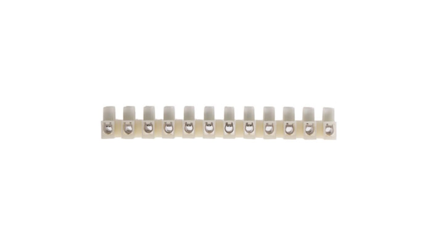 RS PRO Non-Fused Terminal Block, 12-Way, 5 → 32A, 10 AWG Wire, Screw Termination